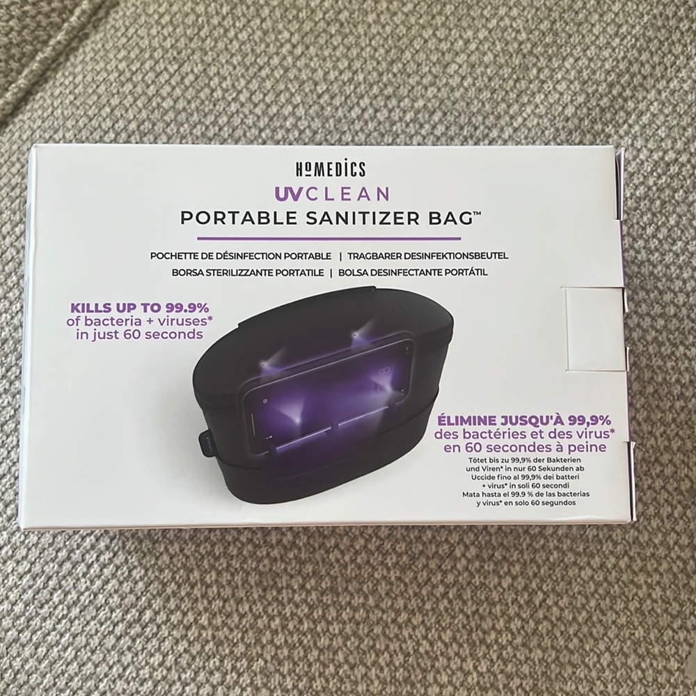 NWT Homedics UVClean portable sanitizer bag